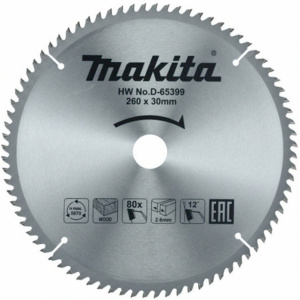 Диск пильный 260 х 30 мм 80T (дерево) MAKITA D-65399