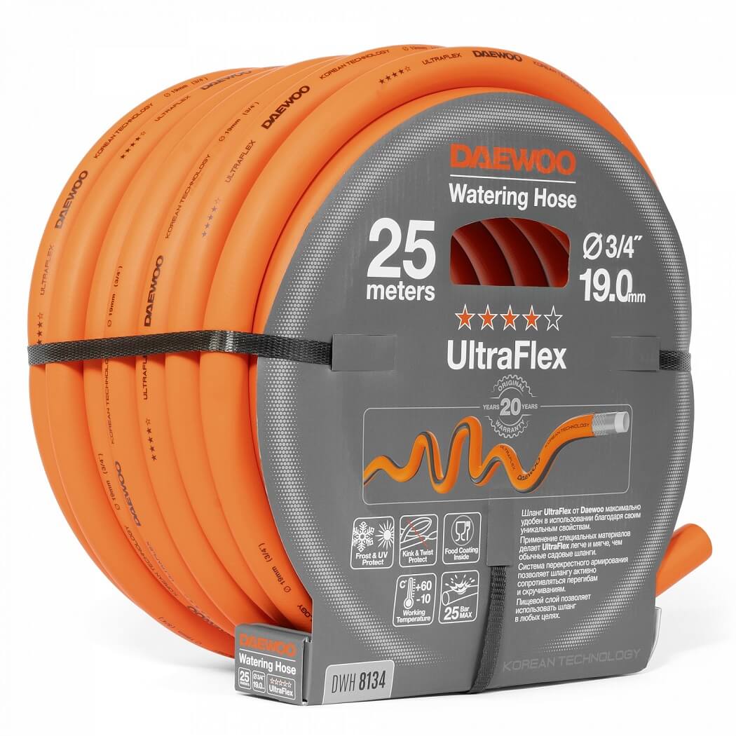 Шланг UltraFlex 25 м, 3/4'' (19 мм) DWH 8134 DAEWOO