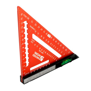 Угольник плотницкий 170 мм алюмин. с пузырьковым уровнем. доп. линейкой с двумя шкалами PTR-171