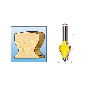 Фреза кромочная фигурная (d12/D31.8/H38.1/L76.1/R9.52/25.4) MAKITA D-11829