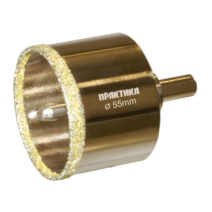 Коронка алмазная 55 х 70 мм + центр. сверло (керамогранит, керамика) Профи ПРАКТИКА 917-682