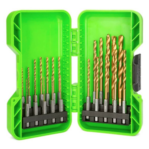 Набор сверл, 22 шт. (1,5 - 8,0 мм) HSS-TIN GREENWORKS 2943907