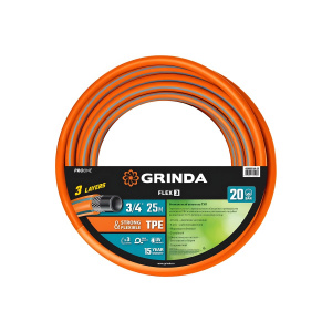 Шланг 3/4'' 25 м (20 атм., армированный, 3-х слойный) GRINDA PROLine FLEX 3 429008-3/4-25