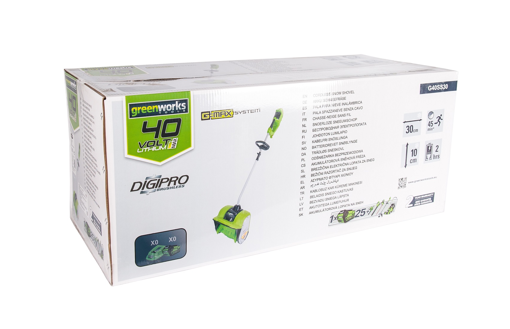 Снегоуборочник-лопата аккумуляторный GREENWORKS GD40SS 2600807UG