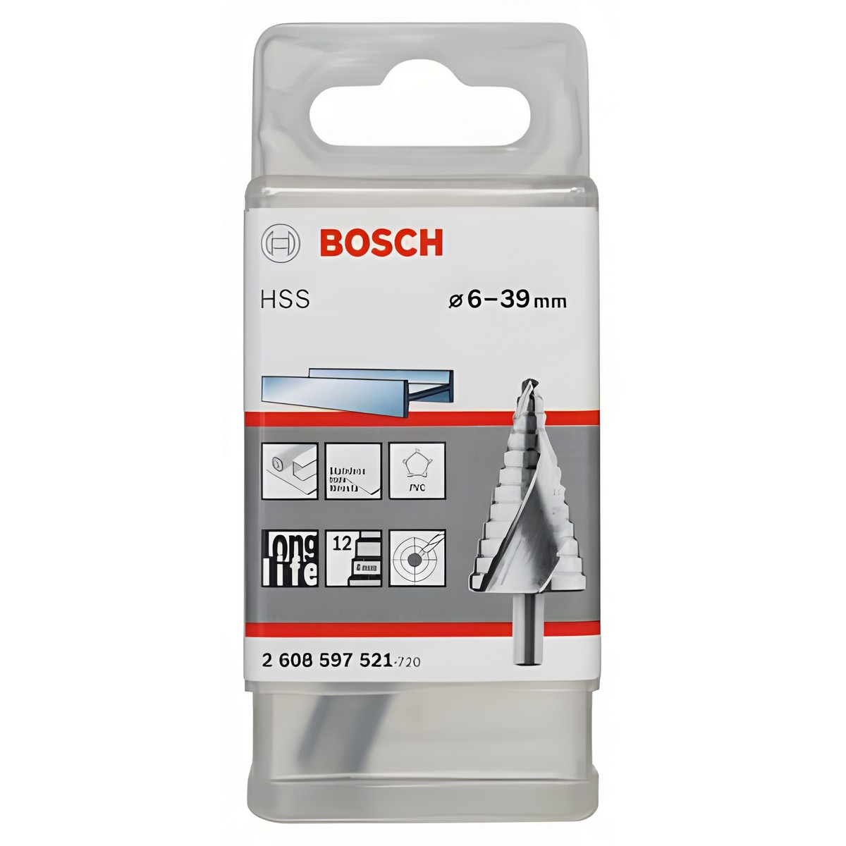 Сверло ступенчатое 6-39 мм (12 ступеней) HSS BOSCH 2608597521