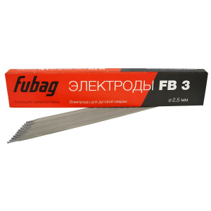Электрод сварочный 2.5 мм FB3 (рутиловое покрытие, 0.9 кг) FUBAG 38858