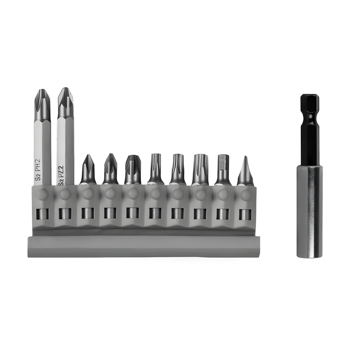 Набор бит 10 шт. + держатель 60 мм "Мастер" ПРАКТИКА 908-214