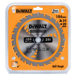Диск пильный 184 х 20 мм 24T CONSTRUCTION DeWalt DT1951