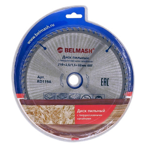 Диск пильный 210 х 2.5/1.5 х 32/30 мм 60T (дерево) BELMASH RD119A