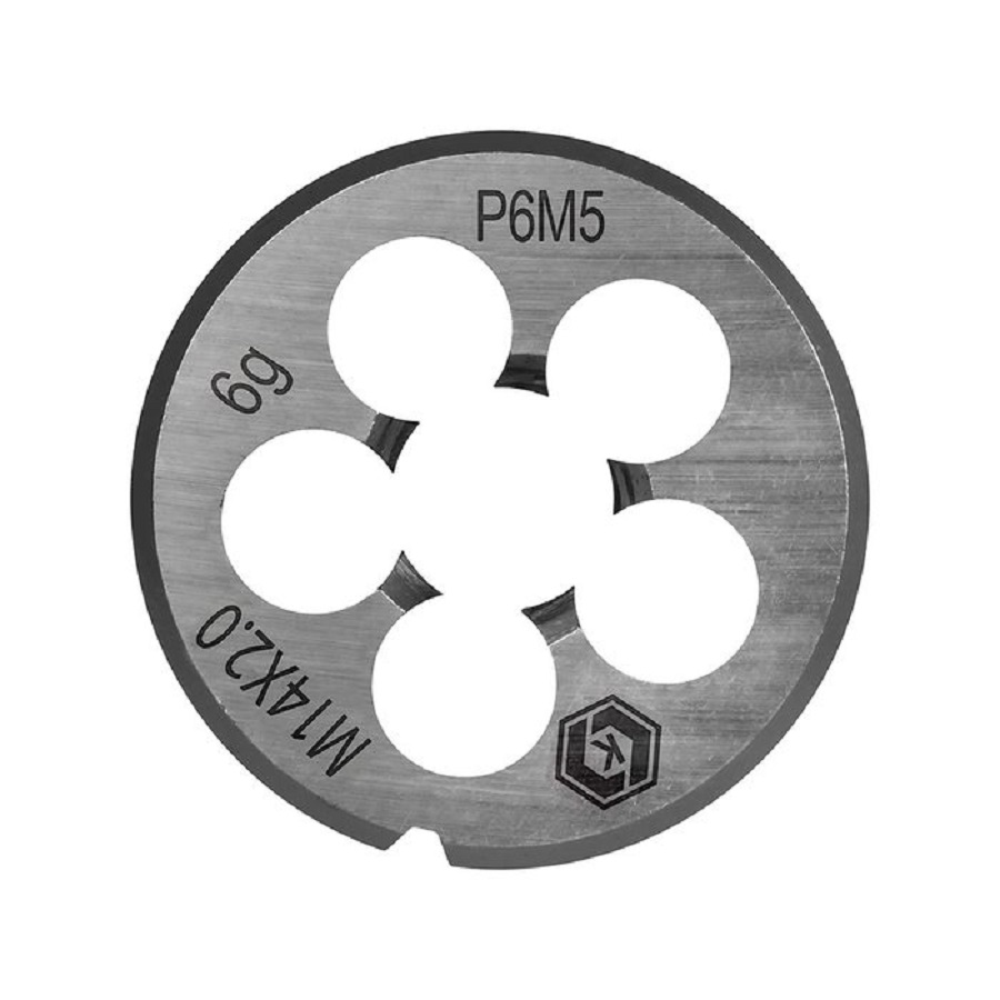 Плашка по металлу М14 х 2 мм, ручная, правая, точность 6g, сталь Р6М5 КОБАЛЬТ 926-034
