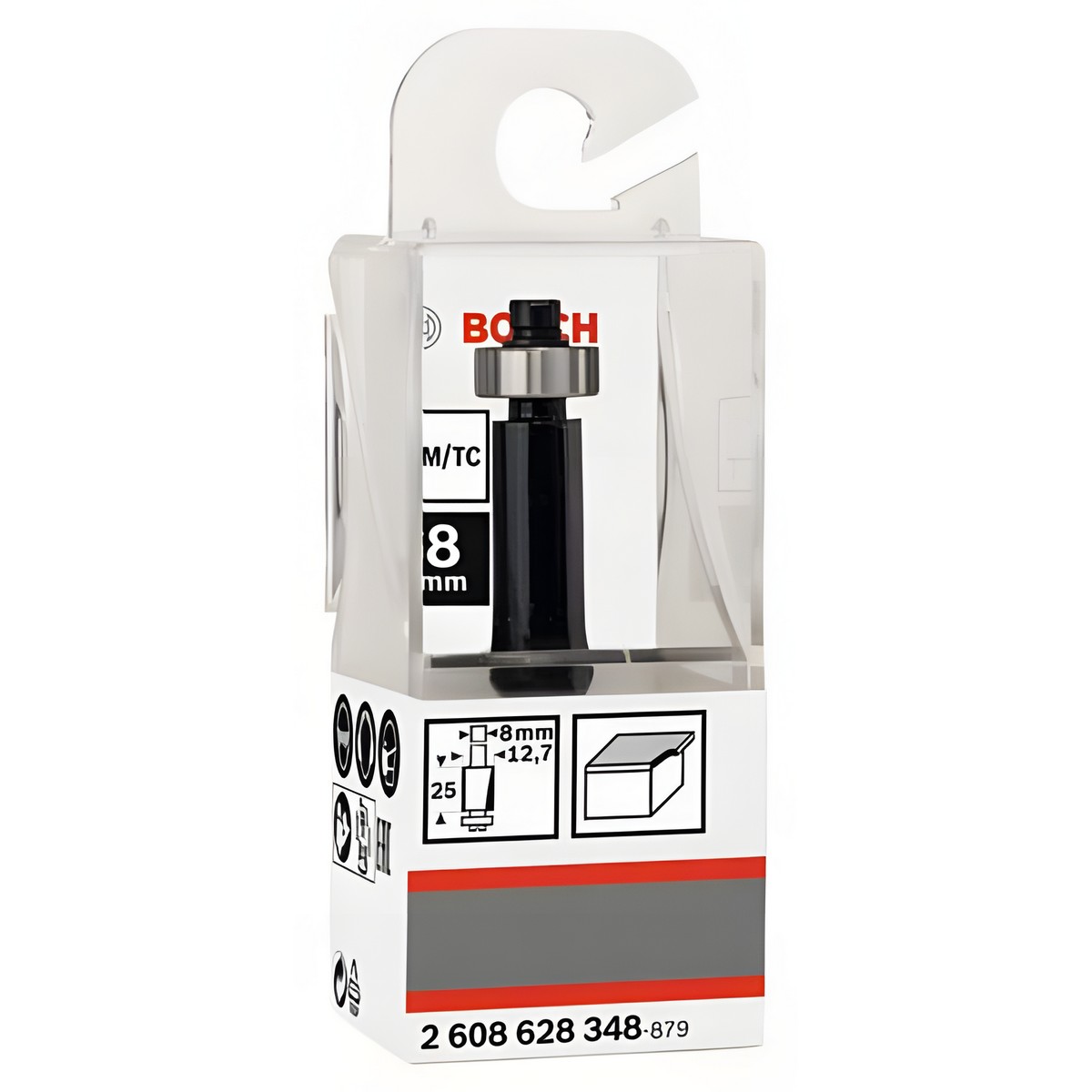 Фреза кромочная (d8/D12.7/H25.4/L68) HM BOSCH 2608628348