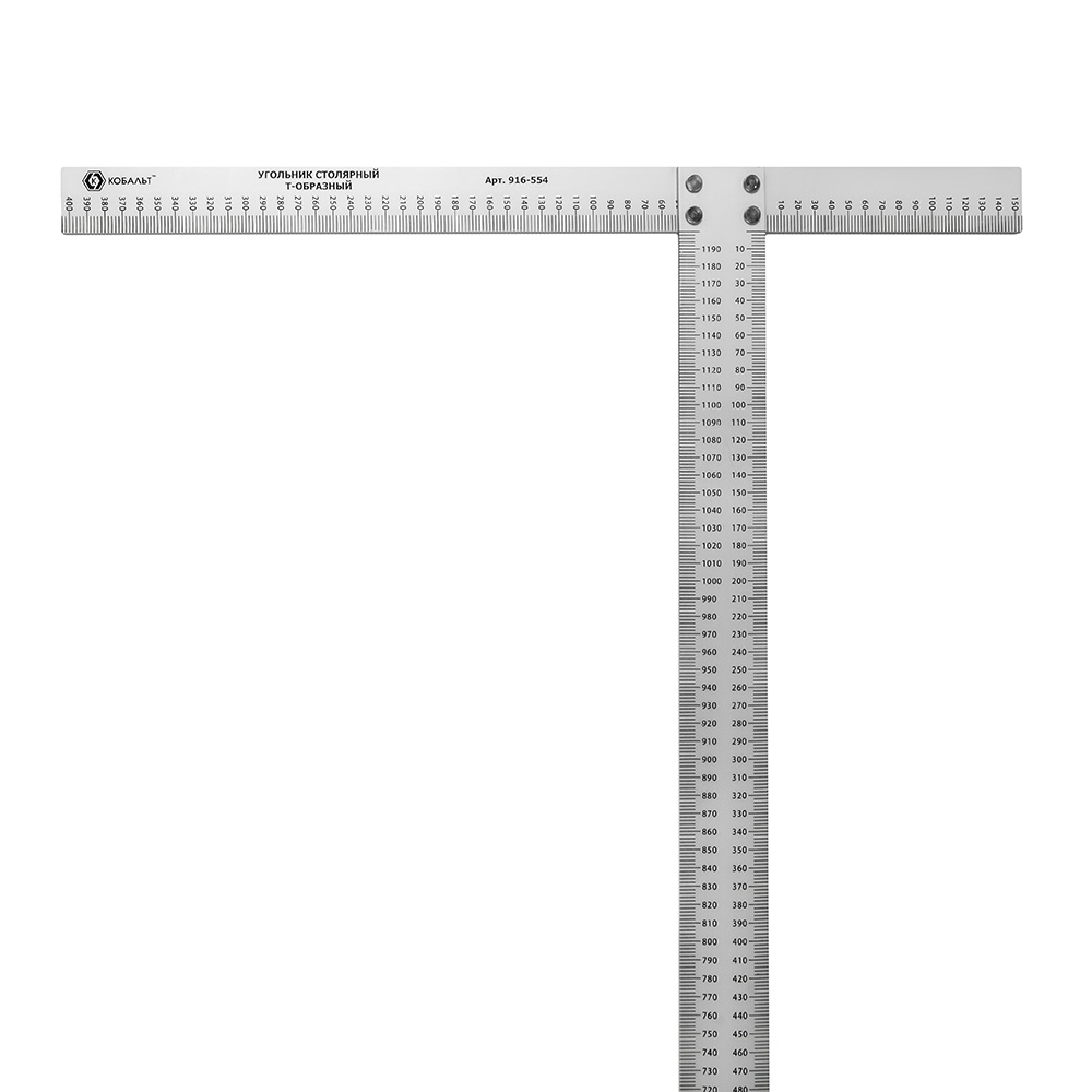 Угольник столярный 1200 х 560 мм (алюминий, толщина 4,7 мм) КОБАЛЬТ 916-554