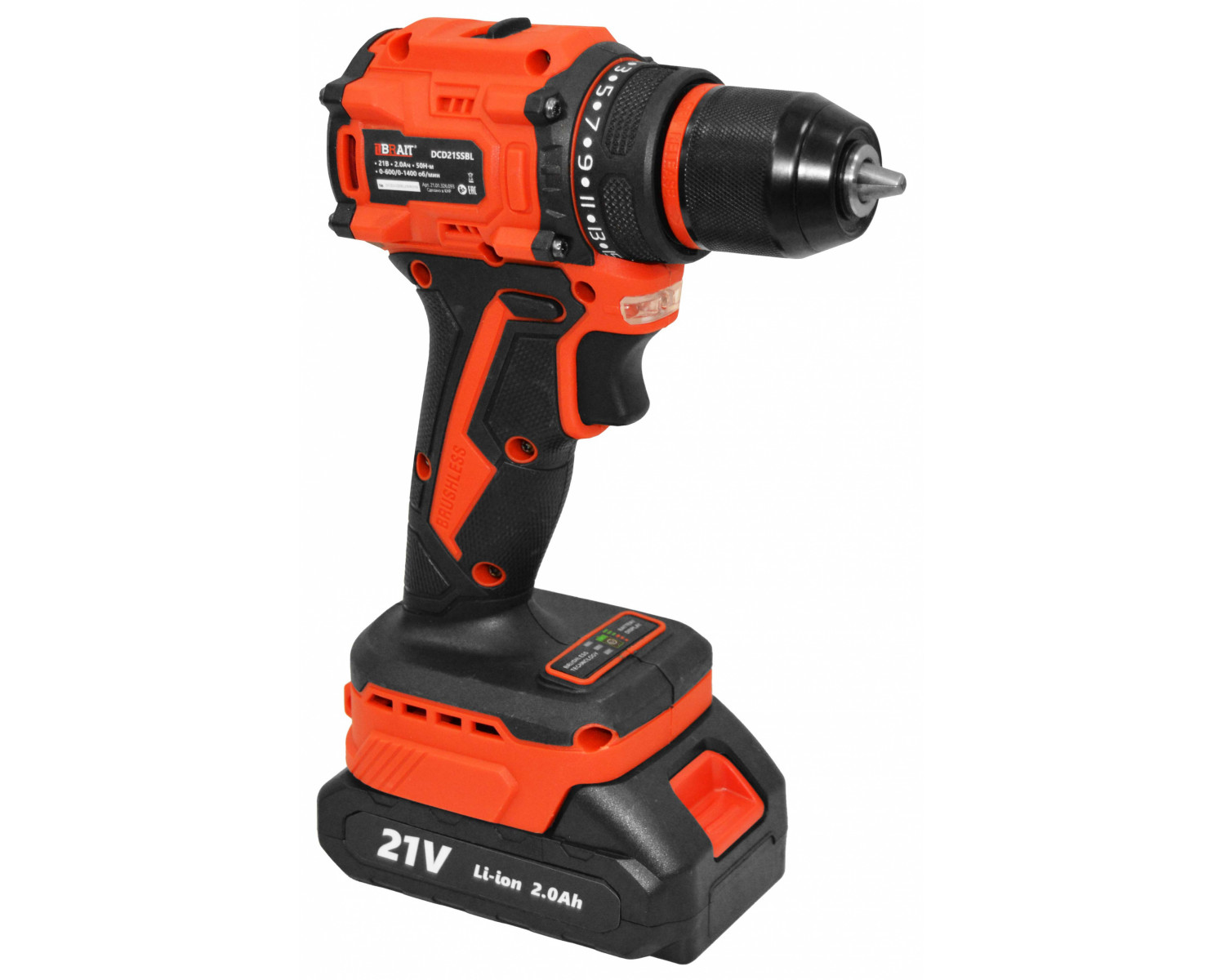 Дрель аккумуляторная BRAIT DCD21SSBL