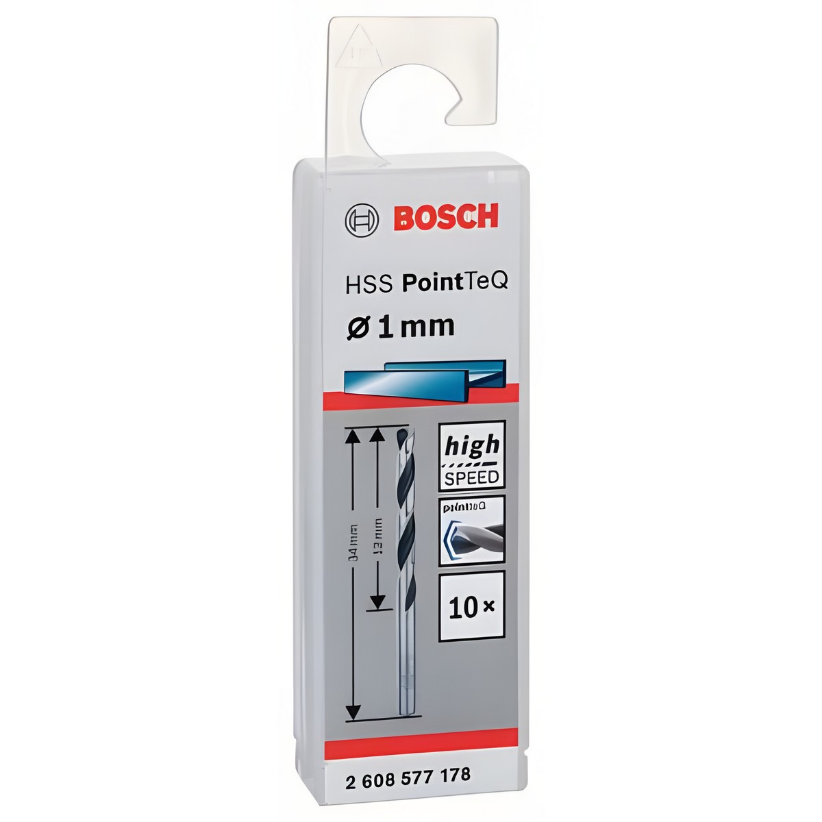 Сверло по металлу 1.0 х 34 мм (1 шт.) HSS PointTeQ BOSCH 2608577178