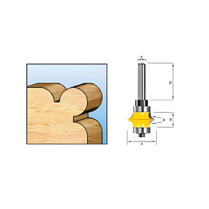 Фреза кромочная фасонная (d8/D28.6/H15.9/L47.9/R6.35) MAKITA D-11710