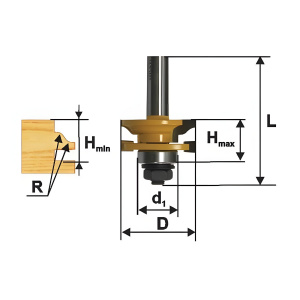 Фреза рамочная Римская (d12/D41/H23.8/L63.8/R4.76) MAKITA D-11916