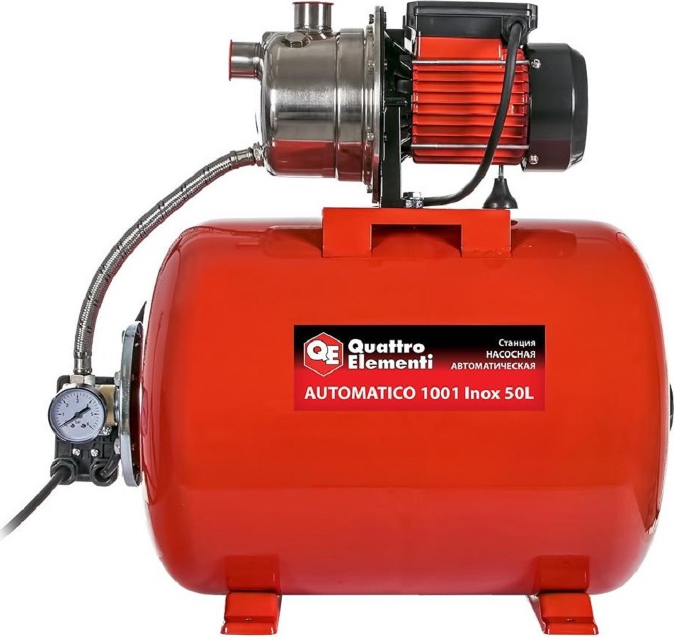 Насосная станция QUATTRO ELEMENTI Automatico 1001 Inox 50 L