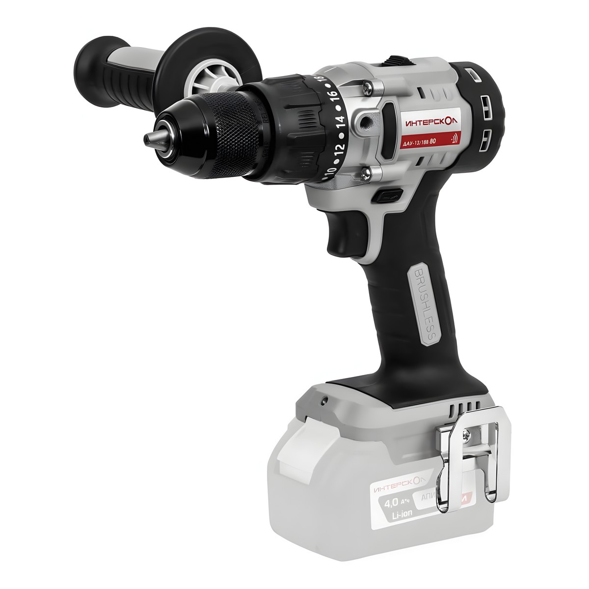 Дрель аккумуляторная ударная ИНТЕРСКОЛ ДАУ-13/18В 80 АПИ (без АКБ и ЗУ, коробка)