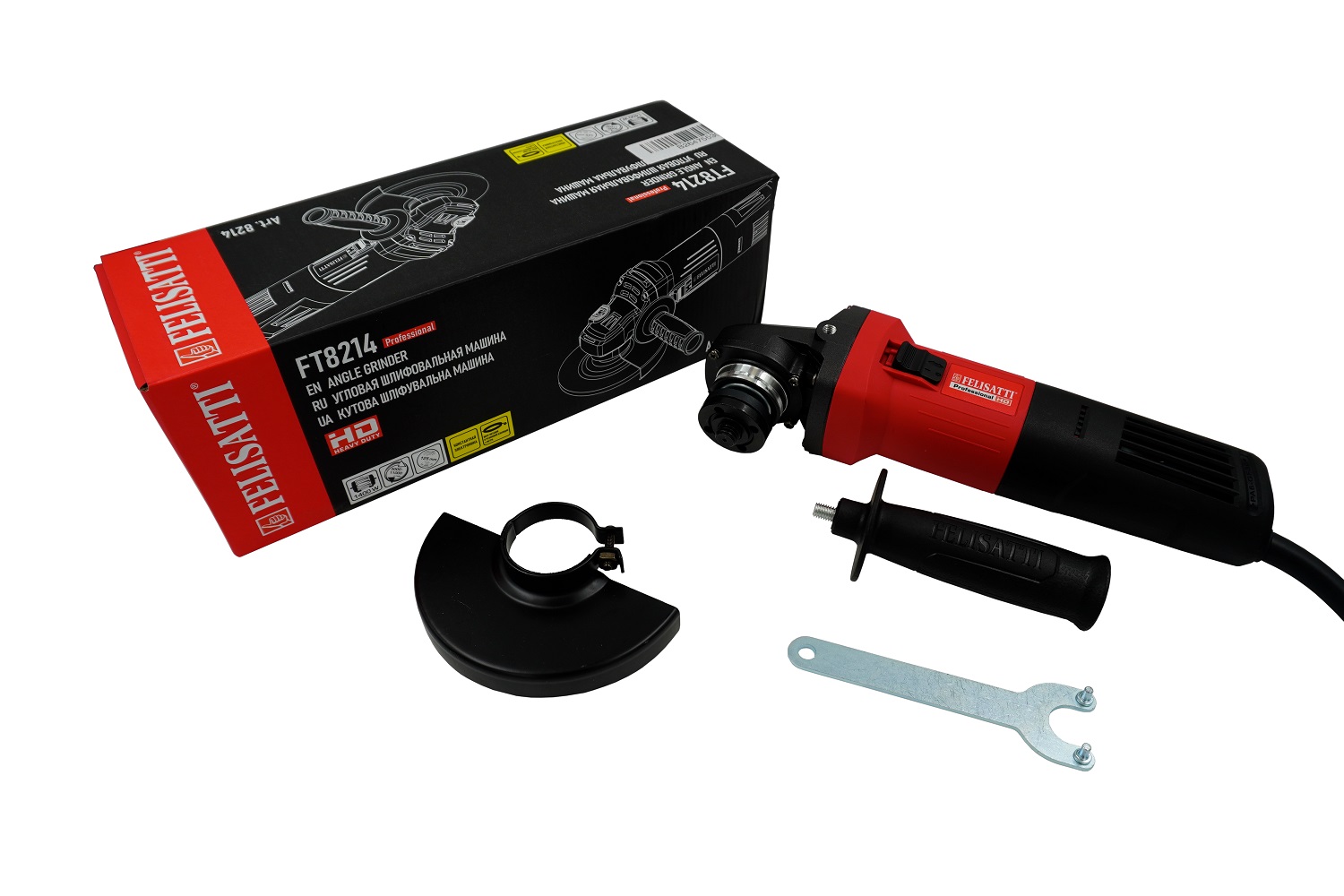 Шлифмашина угловая FELISATTI FT8214 HD (1400ВТ,125диск, конст., рег.об.)
