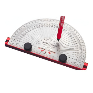 Транспортир с линейкой 160 мм (насечка 0.5 и пазами 1 град.) INCRA PRO160M