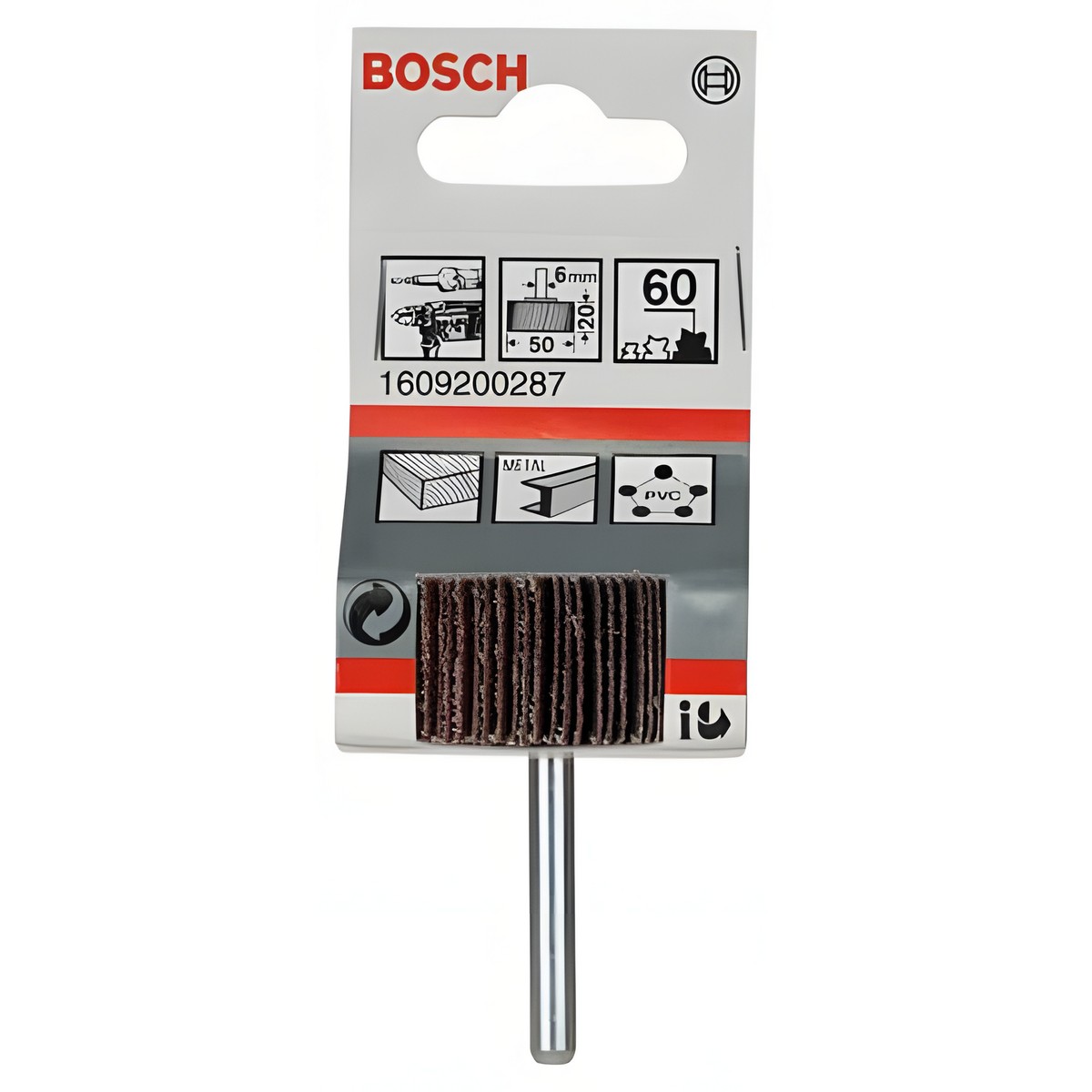 Валик шлифовальный ламельный 20 х 50 мм P60 BOSCH 1609200287