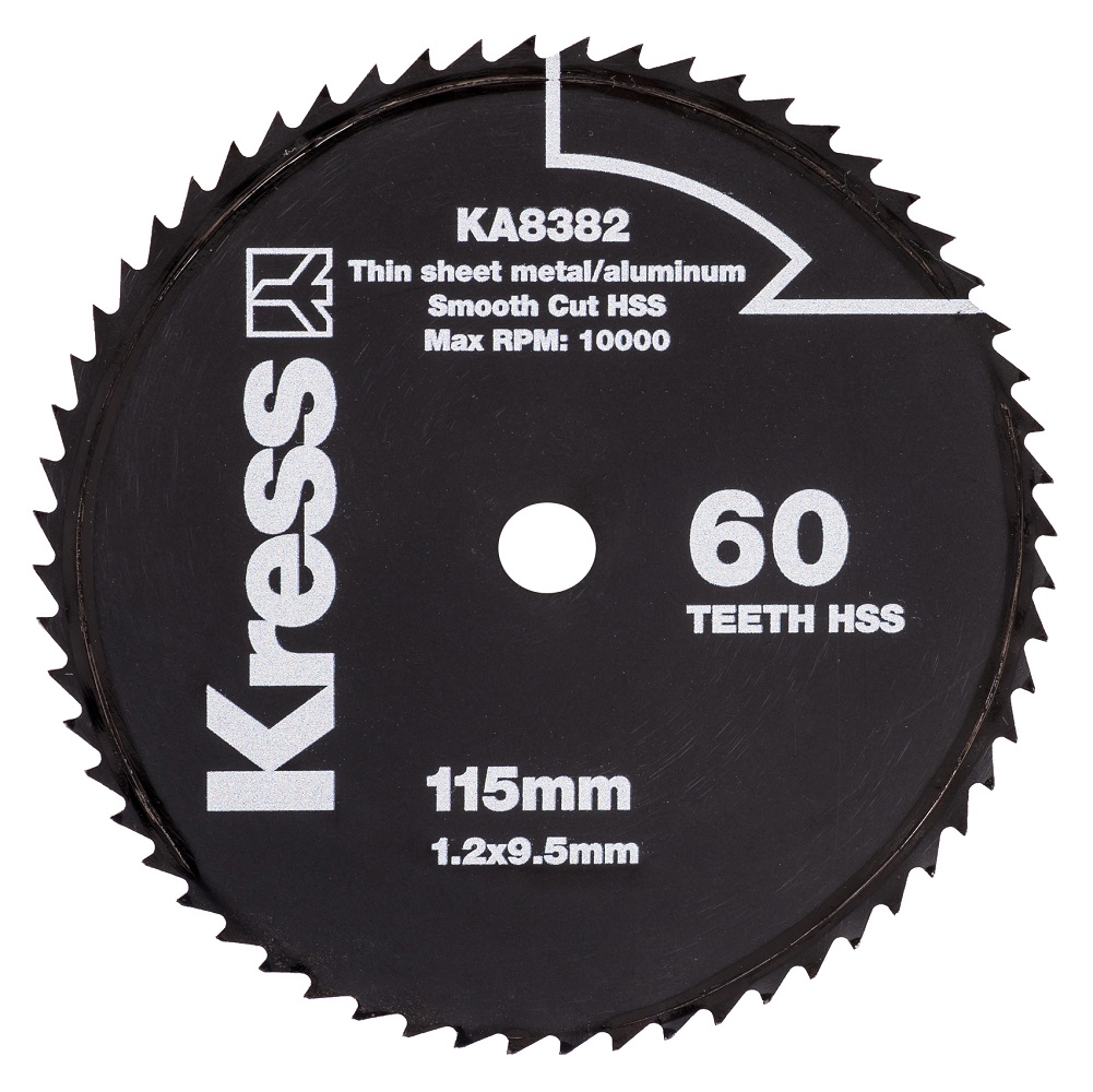 Диск пильный 115 х 1.2 х 9.5 мм 60T HSS (по металлу, алюминию) KRESS KA8382