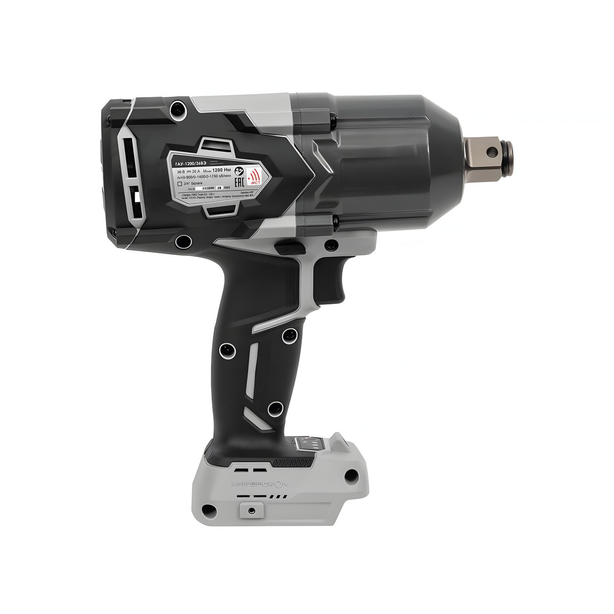 Гайковерт аккумуляторный ударный ИНТЕРСКОЛ ГАУ-1200/36ВЭ АПИ (без АКБ и ЗУ, кейс)