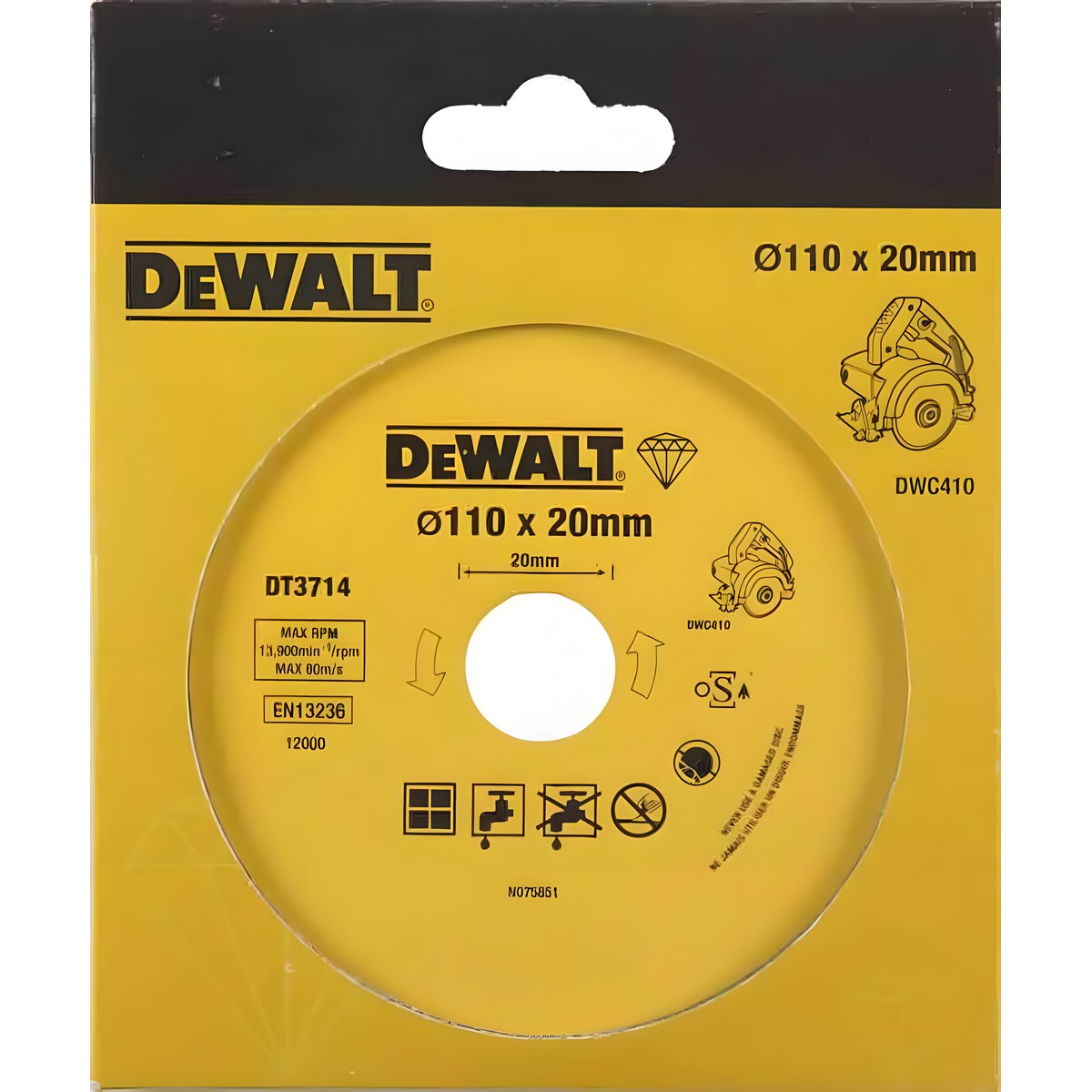 Диск алмазный 110 х 1.6 х 20 мм (керамическая плитка) DeWalt DT3714
