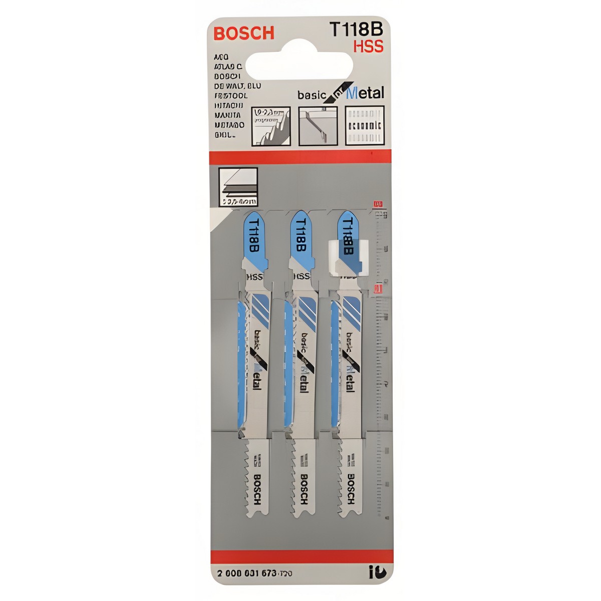 Полотно пильное T 118 B Basic for Metal (3 шт.) BOSCH 2608631673