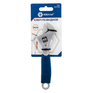 Ключ разводной 160 мм, ширина захвата 24 мм, двухкомп. рукоятка КОБАЛЬТ 244-933