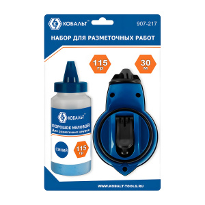 Шнур разметочный 30 м + порошок (синий, 115 гр.) КОБАЛЬТ 907-217