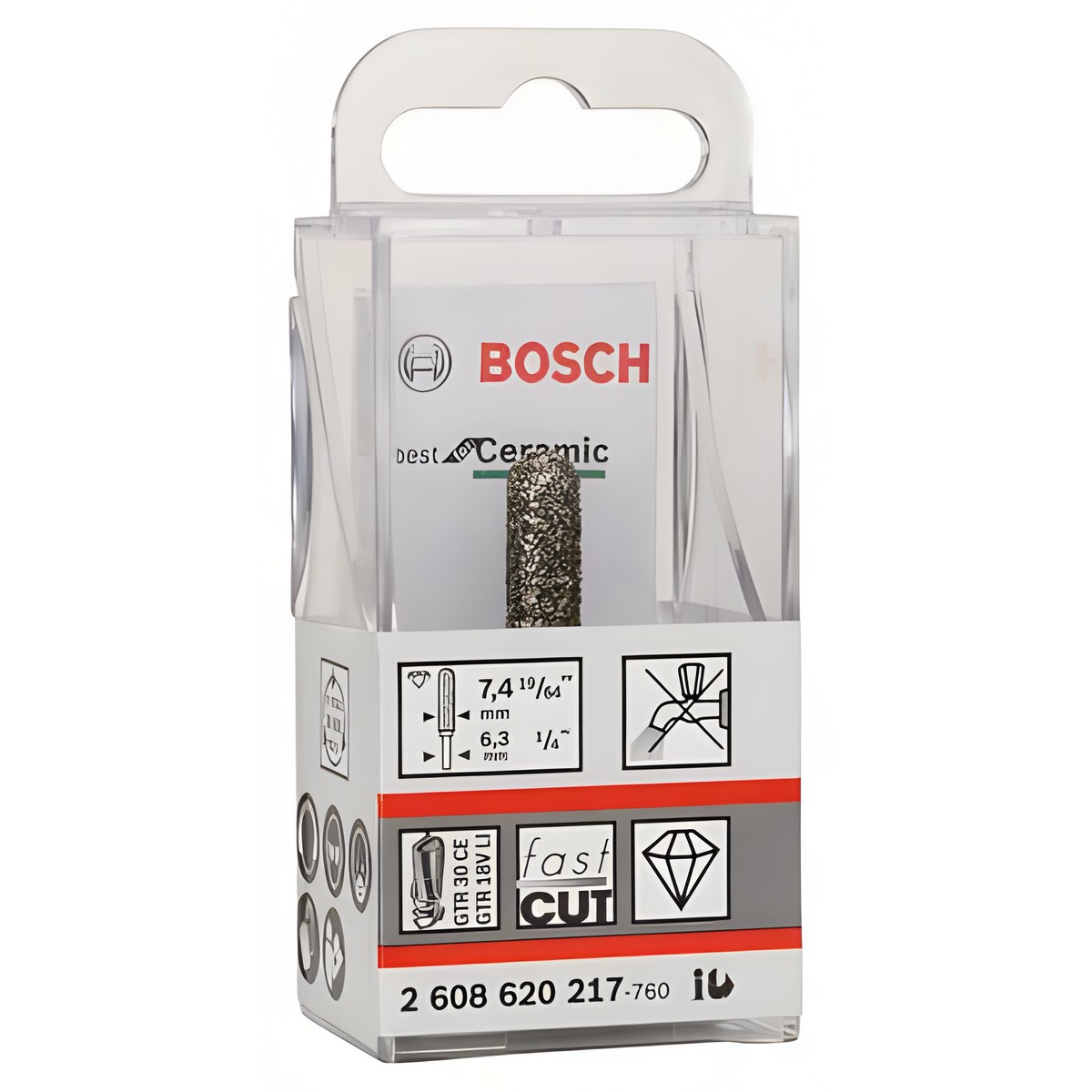 Фреза алмазная (d6.35/D7.4/H35) Best for Ceramic BOSCH 2608620217