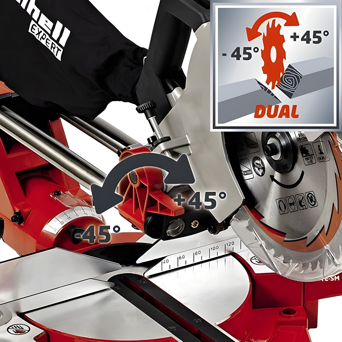 Пила торцово-усовочная Einhell TE-SM 2534 Dual, с протяжкой 4300870