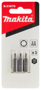 Бита HEX 2.0 х 25 мм C-form (3 шт.) MAKITA B-23678