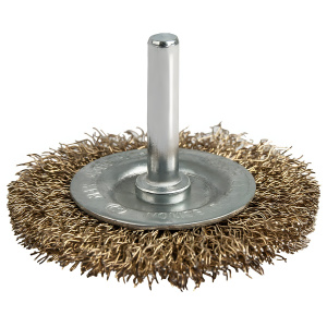 Щетка для дрели 63 мм (дисковая, латунь) ПРАКТИКА 032-546