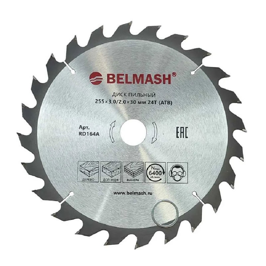 Диск пильный 255 х 3.0/2.0 х 30 мм 24T BELMASH RD164A