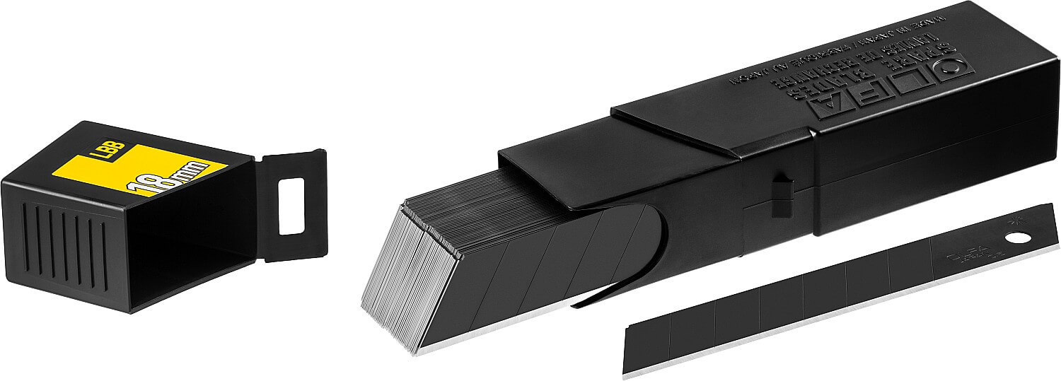 Лезвия для ножа 18 мм (50 шт., сегментированные) EXCEL BLACK OLFA OL-LBB-50B