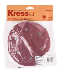 Листы шлифовальные 225 мм P180 (5 шт., с перфорацией) KRESS KA2036
