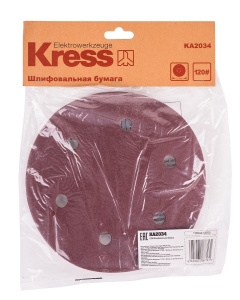 Листы шлифовальные 225 мм P120 (5 шт., с перфорацией) KRESS KA2034