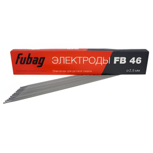 Электрод сварочный 2.5 мм FB46 (рутилово-целлюлозное покрытие, 0.9 кг) FUBAG 38855