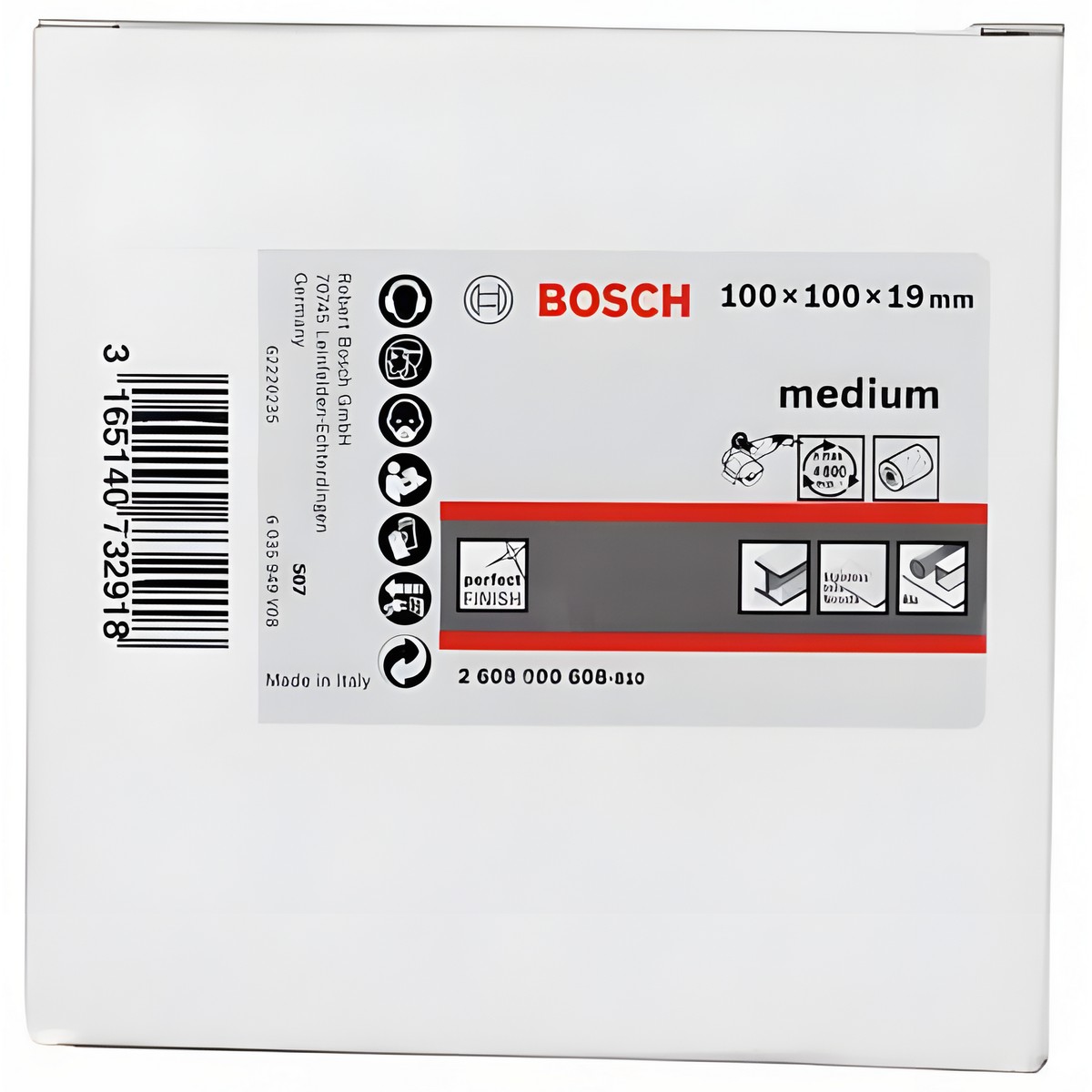 Валик шлифовальный нетканый 100 х 100 х 19 мм (средний) BOSCH 2608000608