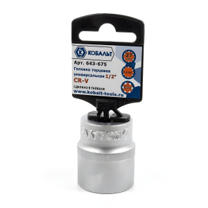 Головка торцевая 12-гр. 27 мм 1/2'' SPLINE КОБАЛЬТ 643-675