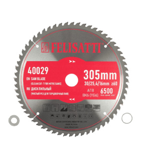 Диск пильный ф254х30/25,4/16 z80 дерево чистый рез-Т FELISATT 40028