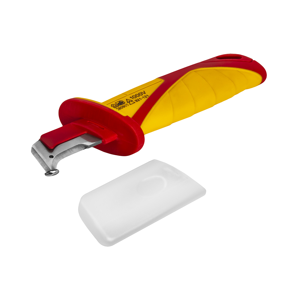 Нож электрика 190 мм, диэлектрический (с пяткой, частично изол. лезвие 44 мм) КОБАЛЬТ 921-121