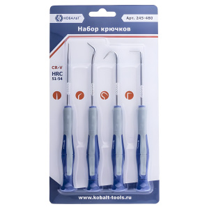 Набор крючков для слесарных работ (4 шт.) КОБАЛЬТ 245-480