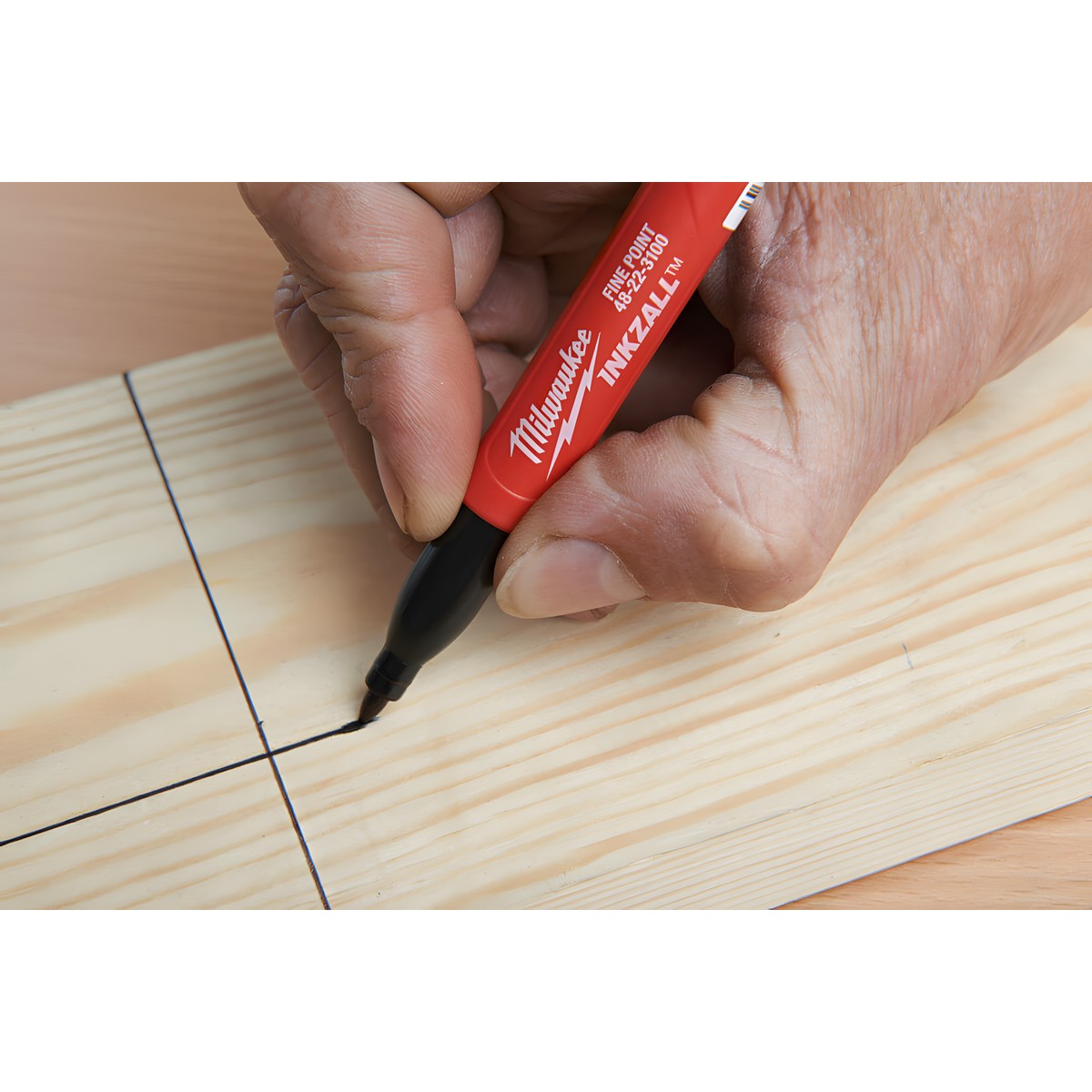 Набор строительных маркеров (синий, красный, зеленый, черный) INKZALL MILWAUKEE 48223106