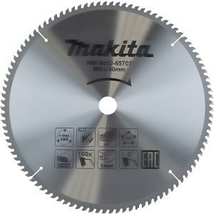 Диск пильный 355 х 30 мм 100T, универсальный (алюминий, дерево, пластик) MAKITA D-65707