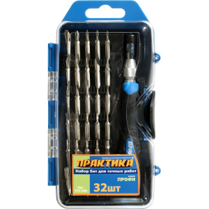 Набор бит мини 31 шт. + отвертка (кассета) "Профи" ПРАКТИКА 774-528