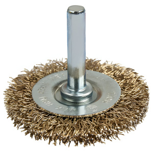 Щетка для дрели №052 (50 мм, дисковая, латунь) АТАКА 22341