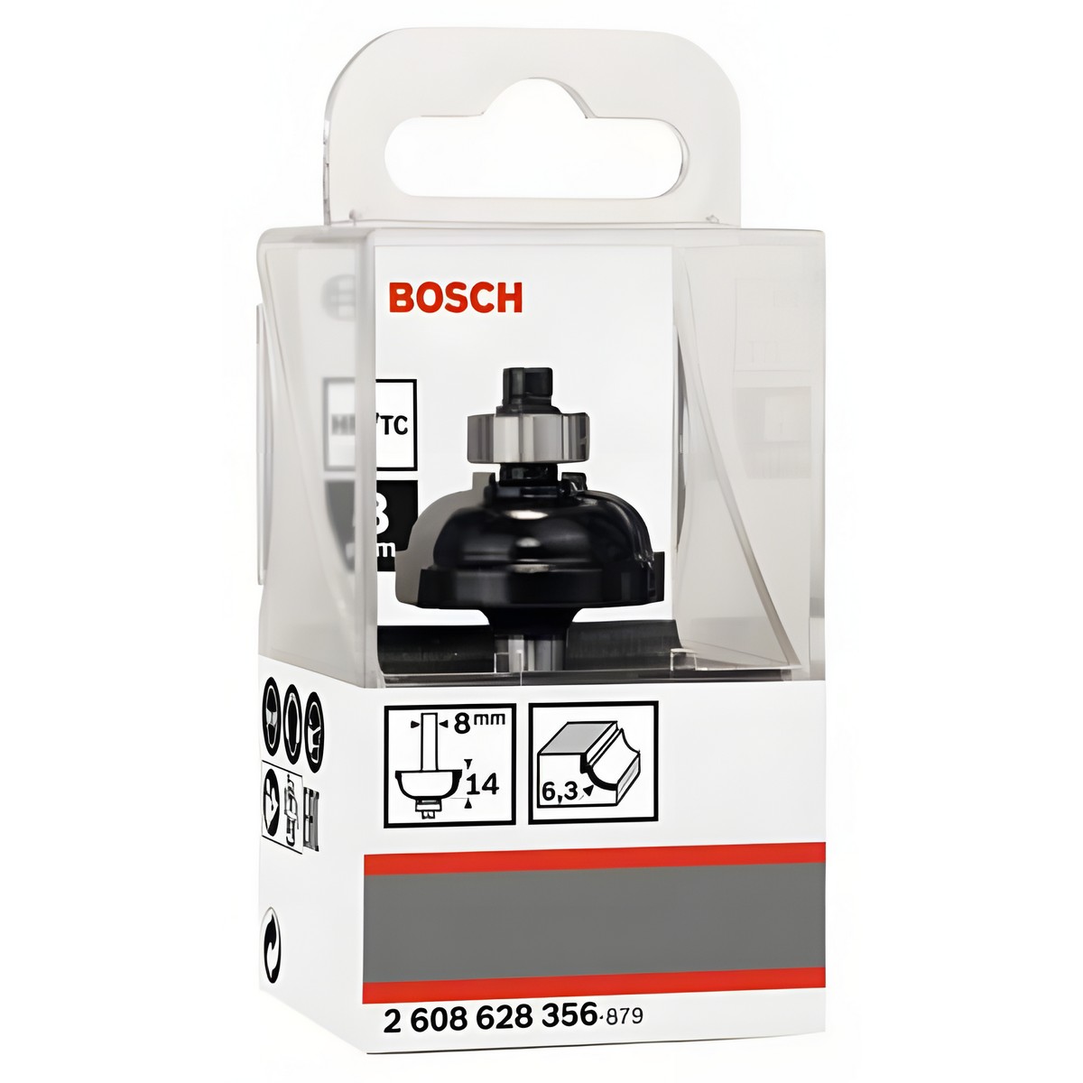 Фреза профильная (d8/D28.5/H13.2/L54/R6.3) HM BOSCH 2608628356